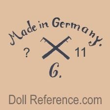 Rauenstein doll mark Made in Germany ? crossed flags 11 C