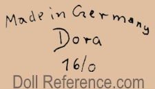 Rauenstein doll mark Made in Germany Dora 16/0