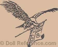 Otto Schamberger doll mark an eagle, flag, ADLON OS