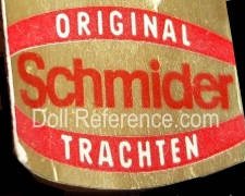 Schmider doll mark tag Original Schmider Trachten