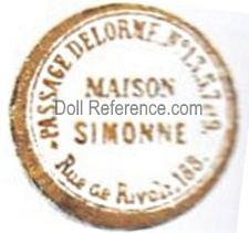 Passage DeLorme doll shop mark Maison Simonne paper labels