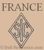 Société Industrielle de Celluloid doll mark France SIC inside a dismond