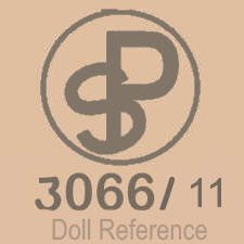 Sonneberger Porzellanfabrik doll mark SP intertwined 3066