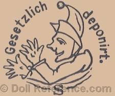 Max Spindler & Company doll mark jester symbol S