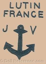 Jules Verlingue doll mark LUTIN FRANCE JV anchor symbol