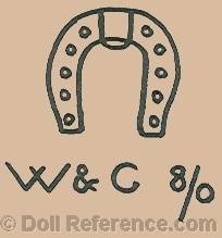Wiefel & Company doll mark horseshoe symbol W & C 8/0
