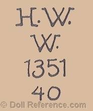 Hugo Wiegand doll mark H.W.W. 1351