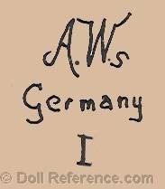 Adolf Wislizenus doll mark AWs Germany I
