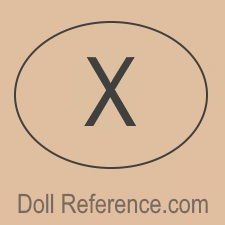 Circle X doll mark, American, various