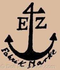 Emil Zitzmann doll mark EZ an anchor symbol Fabrikmarke