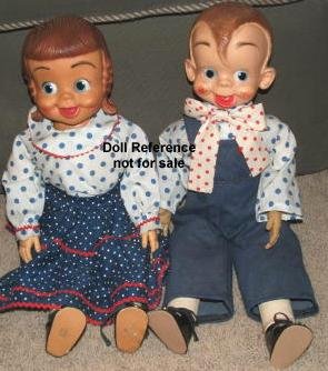 F & B 1954 Polka Dottie & Rootie Kazootie dolls 
