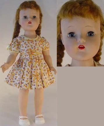 1950's VINTAGE HARD PLASTIC 11 Inch DOLL BLONDE MOHAIR WIG 
