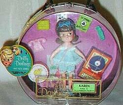 1965 Hasbro Dolly Darlings Hatbox Judy or Karen Slumber Party doll