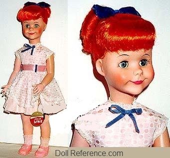 1959-1960s Jolly Toy Jinx doll, 20"