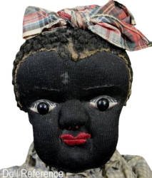 1890s Beecher black ldy cloth doll face