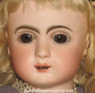1890s J Steiner Figure A doll, 14" tall, open mouth, teeth