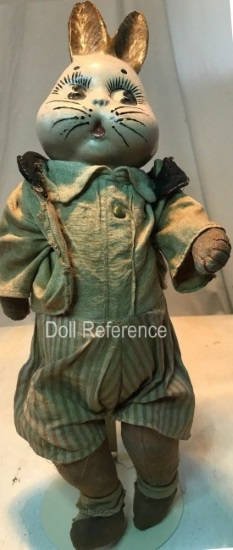 1917 Quaddy Playthings Peter Rabbit doll, 17" tall