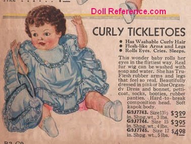 Spiegel 1933 Ideal Curly Tickletoes doll ad