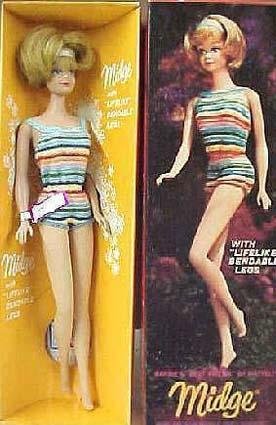 barbie and midge doll case 1964