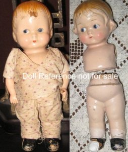 Amberg 1928 Teenie Weenies doll or Tiny Tots doll, 8"