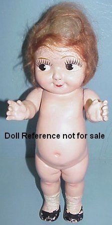 Composition Carnival Doll (Possibly GEM Chubby Kid Doll) Original Clothes  Mohair Wig
